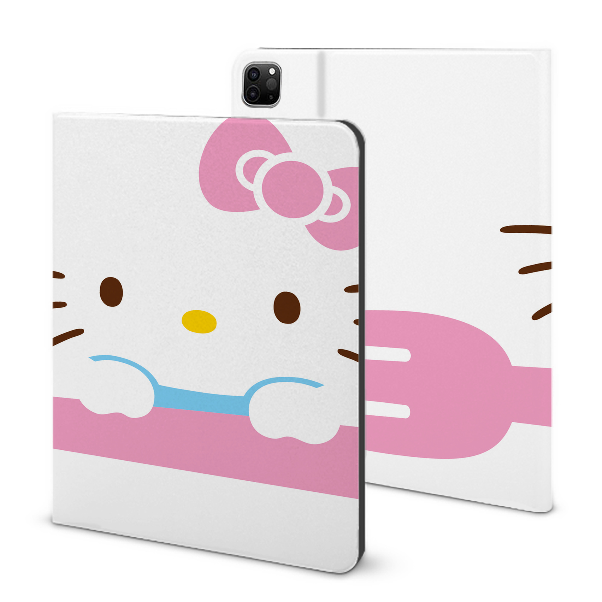 （画像用） Hello Kitty ハローキティ IPad ケース ブック型 PUレザー TPU 耐衝撃 軽量 薄型 ペン収納なし 全面保護 IPad 各モデル対応
